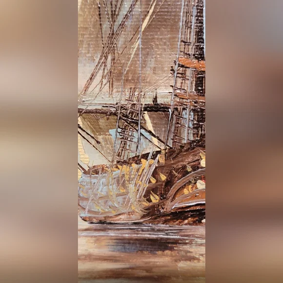PIRATE SHIP OIL PAINTING
